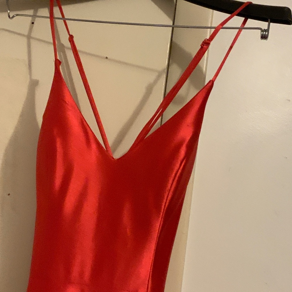 Elegant Red Satin Prom Dress n evening  too
